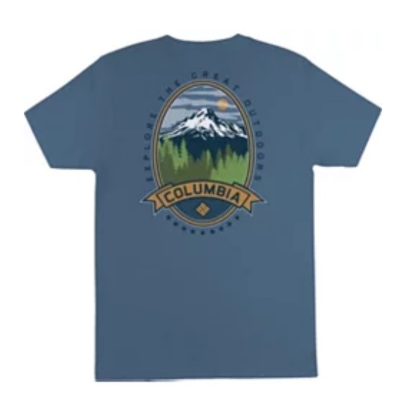 Columbia Men's Heaven Explore Outdoors Graphic T-Shirt Blue Short Sleeve XL - Picture 12 of 12